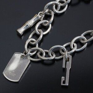 Gucci Multi Logo Motif Bracelet SV 925 Box B9856